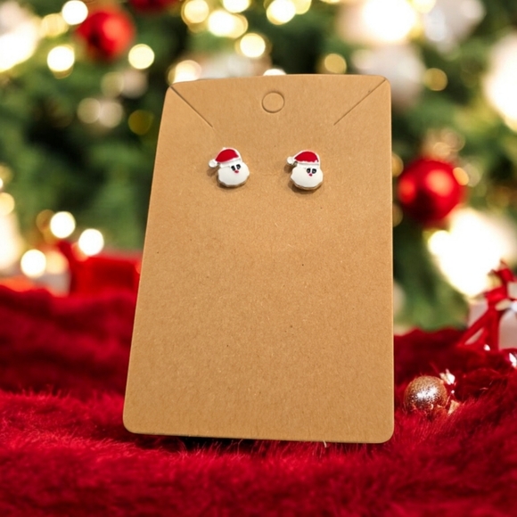 Santa Holiday Festive Stud Earrings - Picture 2 of 2